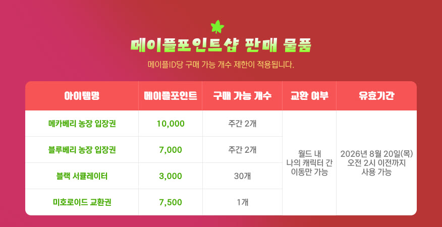 메이플스토리 여름 이벤트, 주요 항목이 8월 19일 밤에 몰려서 닫혀요 — 남은 기간 순서 정리 썸네일