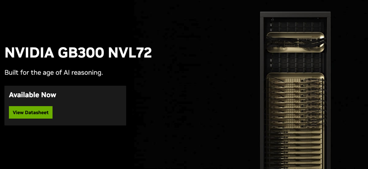 NVIDIA GB300 NVL72 서버 랙 소개 화면