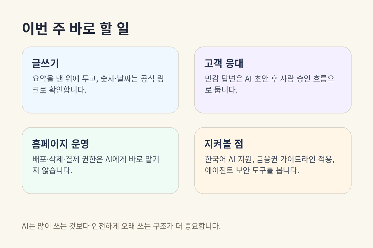 작은 운영자가 이번 주에 볼 것